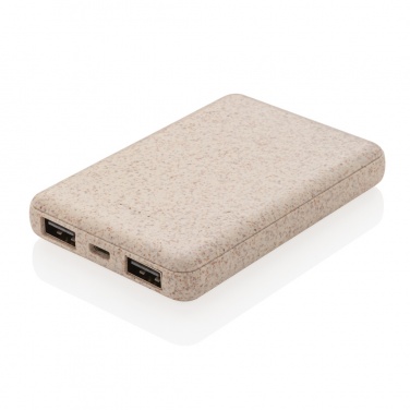 Logotrade promotional item image of: Wheat Straw 5.000 mAh Pocket Powerbank