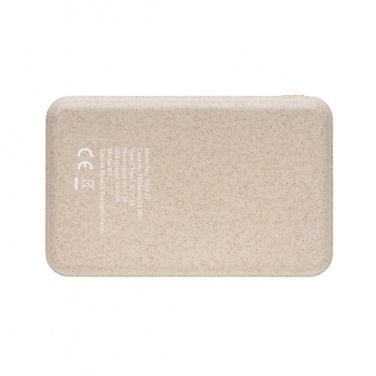 Logo trade promotional gifts image of: Cork and Wheat 5.000 mAh pocket powerbank