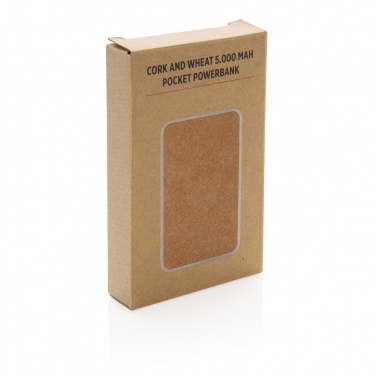 Logotrade promotional product picture of: Cork and Wheat 5.000 mAh pocket powerbank