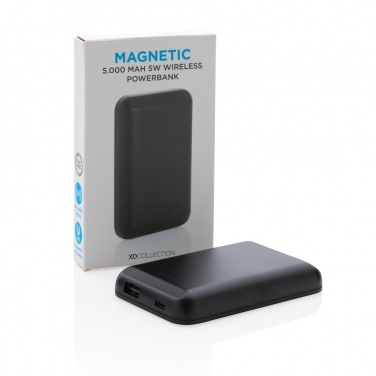 Logo trade corporate gifts image of: Magnetic 5.000 mAh 5W wireless powerbank