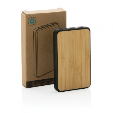 Logo trade promotional merchandise photo of: RCS recycled plastic 5.000 mAh Powerbank