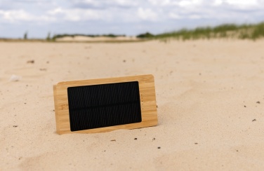 Logo trade advertising products image of: Sunwick 10.000 mAh Bamboo solar powerbank