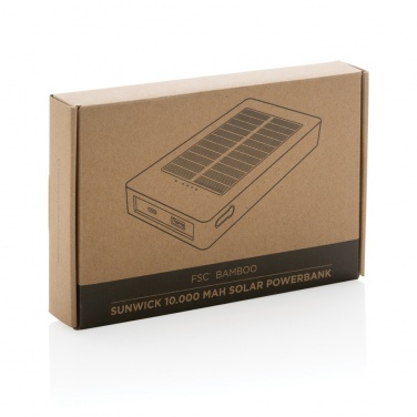 Logotrade promotional giveaway picture of: Sunwick 10.000 mAh Bamboo solar powerbank