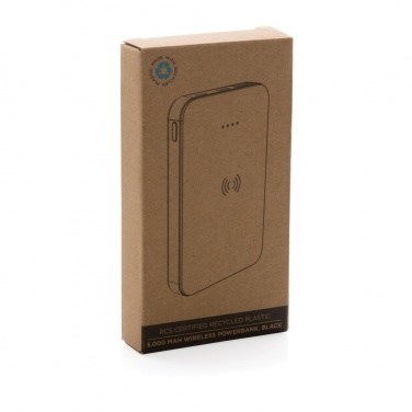 Logotrade promotional product image of: RCS recycled plastic 5.000 mAh 5W wireless powerbank