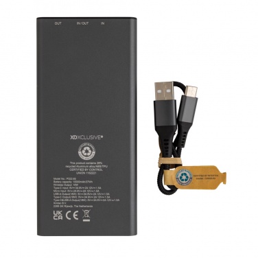 Logotrade promotional gift image of: Terra RCS recycled 18W aluminium 10000 powerbank 10W