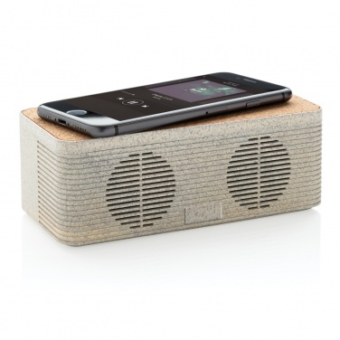 Logo trade promotional merchandise picture of: Wheatstraw wireless charging speaker