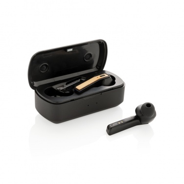 Logotrade promotional merchandise image of: Bamboo Free Flow TWS earbuds in case