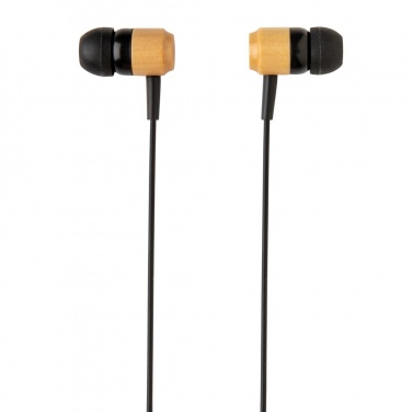 Logo trade advertising products image of: Bamboo wireless earbuds
