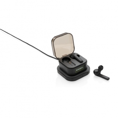 Logo trade promotional merchandise photo of: TWS earbuds in wireless charging case