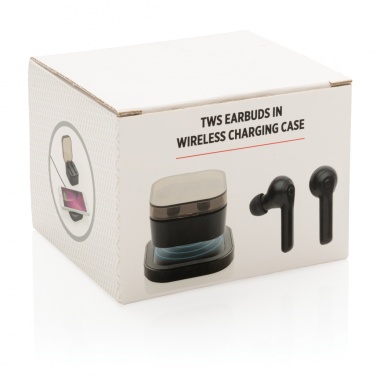 Logotrade corporate gift image of: TWS earbuds in wireless charging case