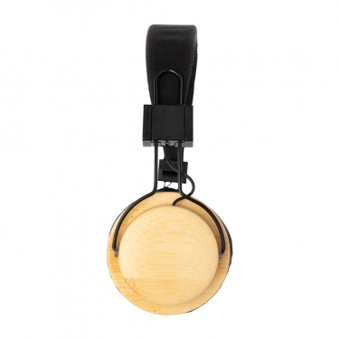 Logo trade corporate gifts image of: Bamboo wireless headphone