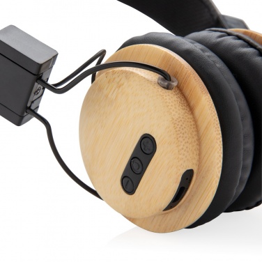 Logo trade promotional item photo of: Bamboo wireless headphone