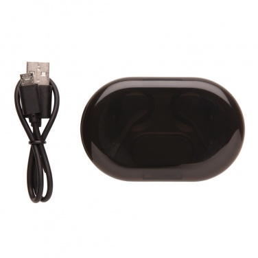 Logo trade promotional gifts picture of: Light up logo TWS earbuds in charging case