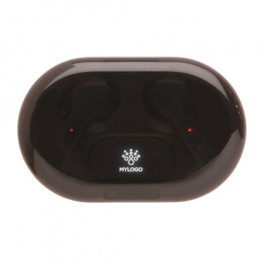 Logo trade promotional giveaways picture of: Light up logo TWS earbuds in charging case