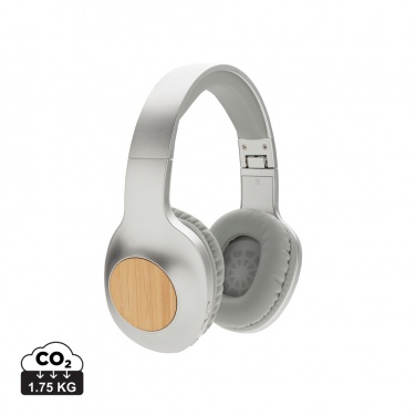 Logo trade promotional merchandise image of: Dakota Bamboo wireless headphone