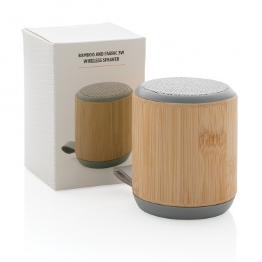Logo trade business gift photo of: Bamboo and fabric 3W wireless speaker
