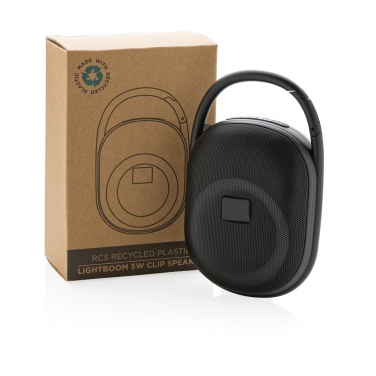 Logo trade corporate gifts image of: RCS recycled plastic Lightboom 5W Clip speaker