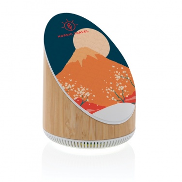 Logo trade promotional merchandise photo of: Ovate bamboo 5W speaker with 15W wireless charger