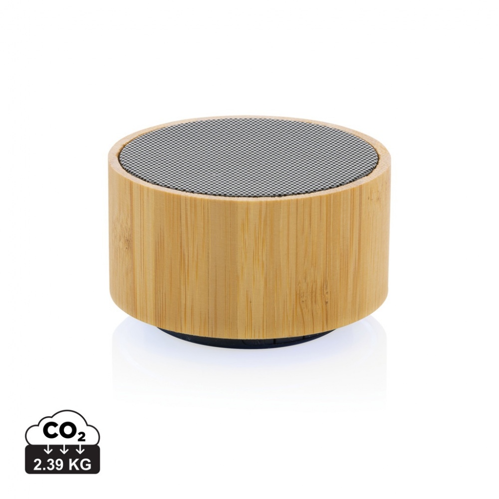 Logotrade promotional product image of: RCS recycled plastic and bamboo 3W wireless speaker