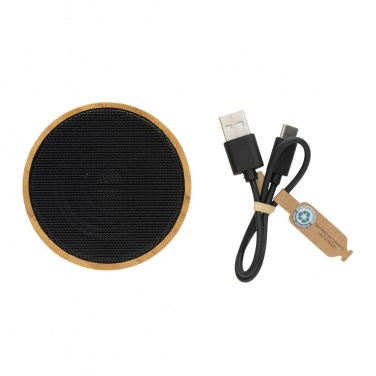 Logo trade promotional gift photo of: RCS recycled plastic and bamboo 3W wireless speaker