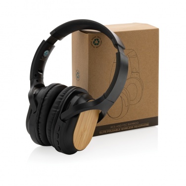 Logotrade promotional merchandise picture of: RCS and bamboo Elite Foldable wireless headphone