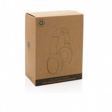 Logo trade corporate gifts image of: RCS and bamboo Elite Foldable wireless headphone