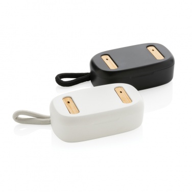 Logotrade promotional giveaway image of: RCS recycled plastic & bamboo TWS earbuds