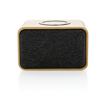 Logo trade corporate gifts image of: RCS Rplastic 3W speaker with bamboo 5W wireless