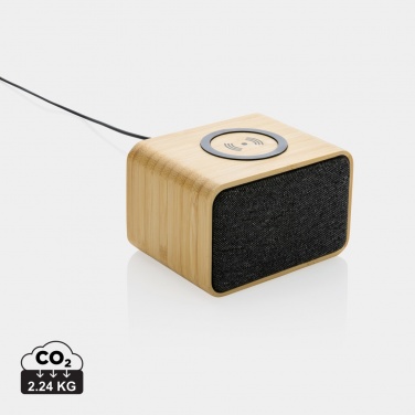 Logo trade promotional gifts image of: RCS Rplastic 3W speaker with bamboo 5W wireless
