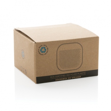 Logotrade promotional item image of: RCS recycled plastic Soundbox 3W speaker