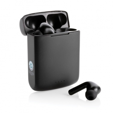 Logotrade business gifts photo of: Skywave RCS recycled plastic solar earbuds