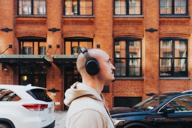 Logotrade corporate gifts photo of: Irvine RCS recycled and repairable ANC wireless headphone