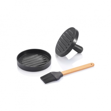 Logo trade promotional items image of: BBQ set with hamburger press and brush