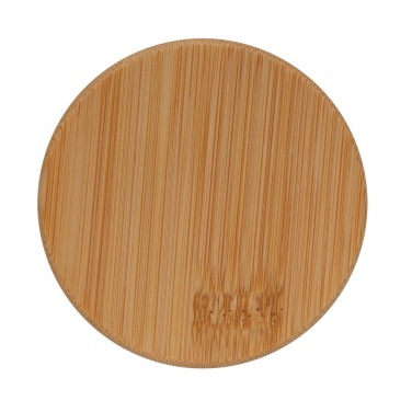 Logo trade advertising products picture of: Double wall borosilicate glass with bamboo lid 350ml