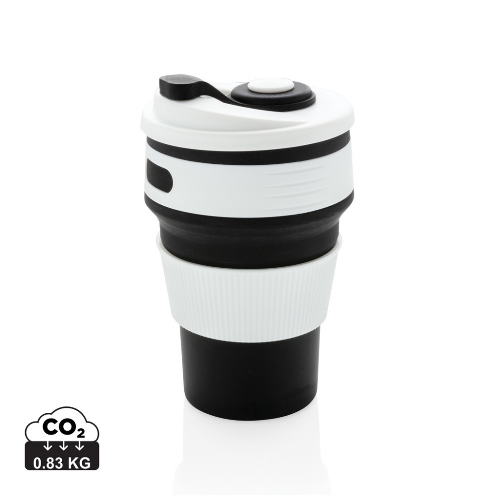 Logo trade promotional giveaways image of: Foldable silicone cup