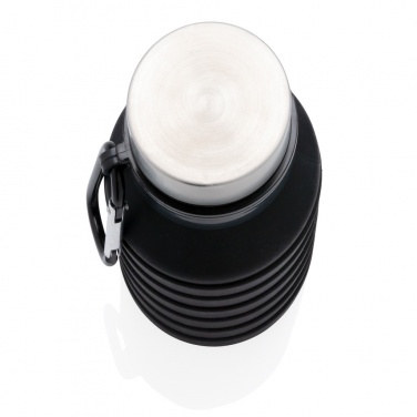 Logo trade promotional giveaway photo of: Leakproof collapsible silicone bottle with lid