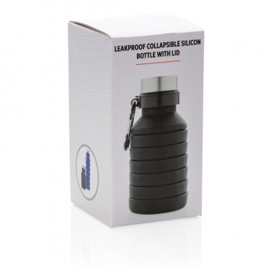 Logotrade promotional products photo of: Leakproof collapsible silicone bottle with lid