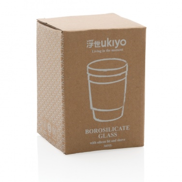 Logo trade promotional giveaways picture of: Ukiyo borosilicate glass with silicone lid and sleeve