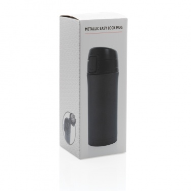 Logo trade promotional giveaway photo of: Metallic easy lock vacuum mug