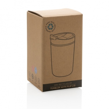 Logo trade promotional giveaway photo of: GRS Recycled PP tumbler with flip lid