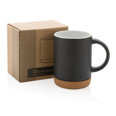 Logo trade promotional merchandise photo of: Ceramic mug with cork base 280ml