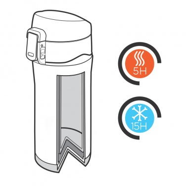 Logo trade promotional gifts image of: RCS Recycled stainless steel easy lock vacuum mug