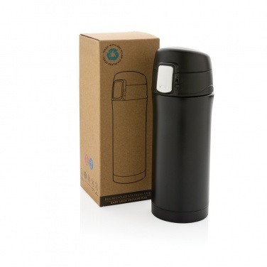 Logo trade promotional giveaways picture of: RCS Recycled stainless steel easy lock vacuum mug
