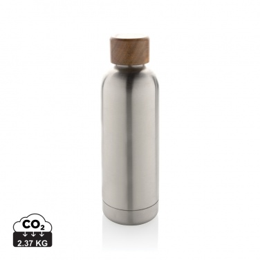 Logo trade promotional gifts picture of: Wood RCS certified recycled stainless steel vacuum bottle