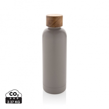 Logo trade business gift photo of: Wood RCS certified recycled stainless steel vacuum bottle