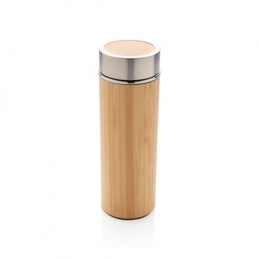 Logo trade promotional giveaway photo of: Leak proof bamboo vacuum bottle
