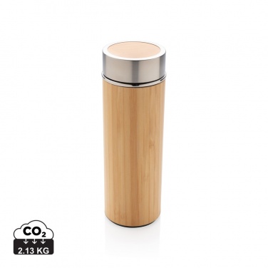 Logo trade advertising products picture of: Leak proof bamboo vacuum bottle