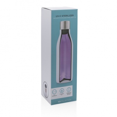 Logo trade advertising products picture of: UV-C steriliser vacuum stainless steel bottle