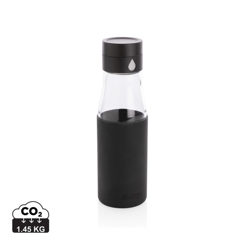 Logotrade promotional products photo of: Ukiyo glass hydration tracking bottle with sleeve