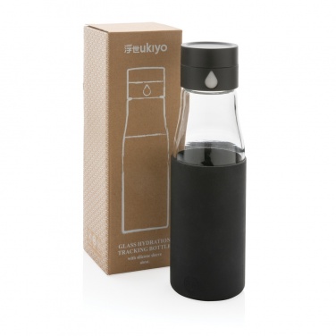 Logotrade promotional giveaways photo of: Ukiyo glass hydration tracking bottle with sleeve